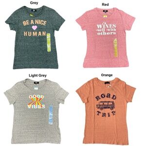 NWT Women's Light Grey MODERN CANVAS Good Vibes Tee Size Small